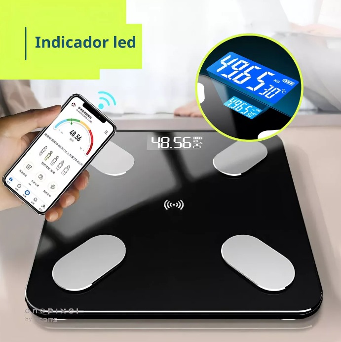 Bascula balanza pesa en vidrio digital b